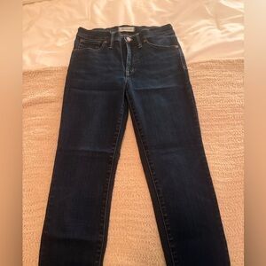 Madewell Straight-Leg Dark Wash Jeans in Deep Blue